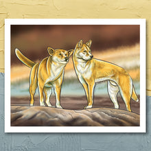 Load image into Gallery viewer, Dingo drawing. Printable australian animals. Dingoes in the wild.

