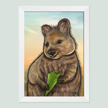 Load image into Gallery viewer, Quokka art in a white frame.

