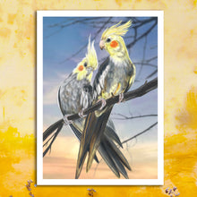 Load image into Gallery viewer, Cockatiel drawing printable wall art. 
