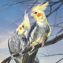 Load image into Gallery viewer, Cockatiel art close up shot.
