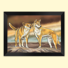 Load image into Gallery viewer, Dingo drawing in a black frame.
