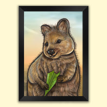 Load image into Gallery viewer, Quokka artwork in a black frame.
